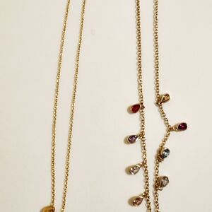 Elegant Gold Necklaces with Multicolor Gemstones